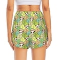 thumbnail image 2 of Lsque Cartoon Panda And Leaf Printed Women's Running Shorts with Liner Pockets,Elastic Quick Dry Workout Athletic Gym Yoga Shorts,Womens High Waist Shorts-Medium, 2 of 9