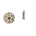 thumbnail image 1 of Escultura de pared de metal rústica escénica con placa de hierro forjado y colgantes 3D con estatua de Guan Yin, adorno de piedra Feng Shui chino, 1 of 8