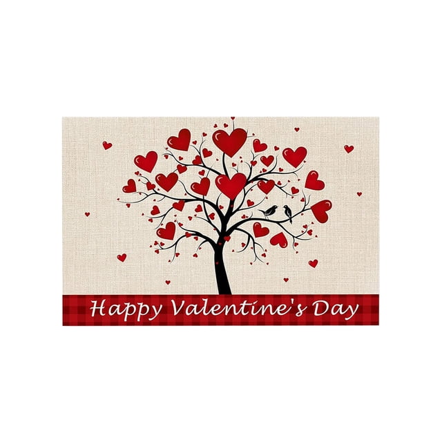 Deeceymbur Valentines's Day Heart-shaped Entrance Mat Romantic Welcome Doormat Non-slipss Rug Suitable For Bathroom And Home Front Door Decoration 23.6x15.7 Inches