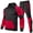 #06,Red, variant on AOOCHASLIY Mens Sweat Suits Sets Jogging Suits Colorblock Striped Long Sleeve Pocket Hooded Pullover Sports Sweatshirt Top Pants Set