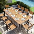 thumbnail image 4 of Pellebant Outdoor Rectangle Aluminum Dining Table with Umbrella Hole Brown-94.5 inches, 4 of 4
