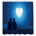 thumbnail image 3 of Ambesonne Romantic Shower Curtain, Couple Silhouette, 69"Wx84"L, Night Blue Black White, 3 of 3