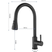 Kitchen Faucet with Pull Down Sprayer, Kitchen Sink Faucet Stainless Steel Single Handle, High Arc Faucets with Commercial Modern with Pull Out Sprayer,Matte Black