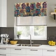 thumbnail image 4 of Vintage Purple Floral Curtain Valances for Windows, Kitchen Valance Window Treatments Panel 2 Pack, Retro Flowers Ethnic Abstract Art Rod Pocket Short Curtains for Bathroom Bedroom 60 x 18 Inch, 4 of 8