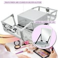 thumbnail image 4 of Ver Beauty Acrylic Makeup Case with Mirror, Dual Tray - Locking Cosmetic Organizer (Silver), 4 of 7
