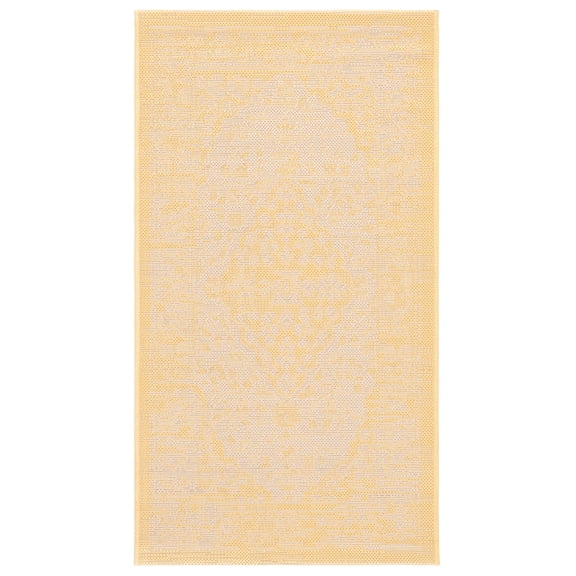 Safavieh Courtyard Layne Medallion Indoor/Outdoor Area Rug, Beige/Gold, 2' x 3'7"