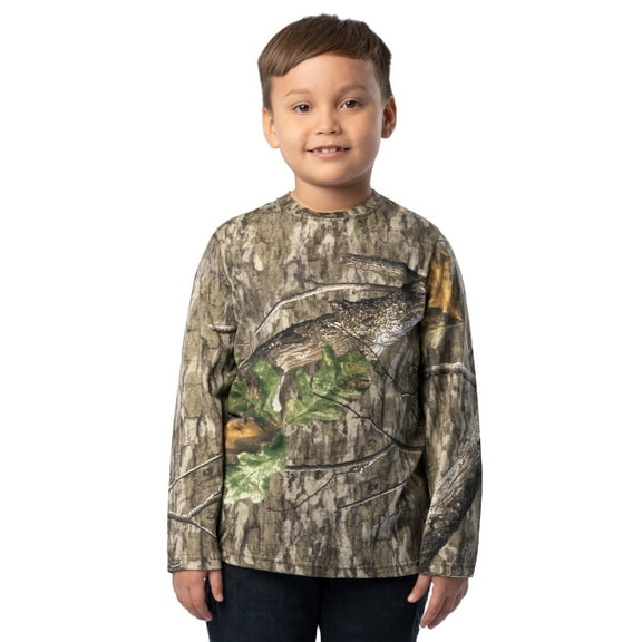 Mossy Oak Youth Hunting Long Sleeve Camo T-Shirt, Mossy Oak Country Roots, XS