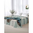 thumbnail image 5 of Blue Truck Spring Floral King Size Flat Sheet, Wrinkleproof & Fadeproof Cooling Flat Bed Sheet Only, Teal Plaid Butterflies Vintage Breathable Soft Bedding Top Sheets 105 x 98 Inches, 5 of 8