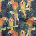 thumbnail image 1 of oneOone Georgette Viscose Orange Fabric Parrot,Monstera Leaves & Floral Quilting Supplies Print Sewing Fabric By The Yard 42 Inch Wide, 1 of 5