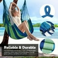 thumbnail image 2 of Colorful striped canvas hammock chair, no pillow or cushion, durable indoor/outdoor/camping swing chair for family leisure 1pc, 2 of 6