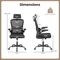 thumbnail image 3 of Costway Mesh Office Chair with Adaptive Lumbar Support Flip-up Padded Armrests Headrest, 3 of 10