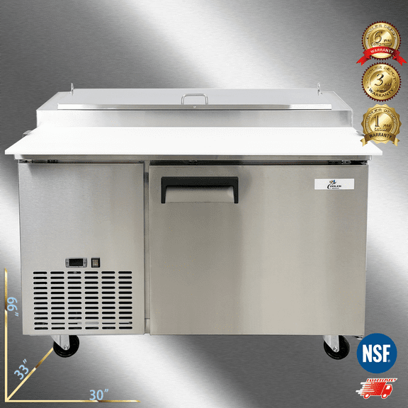 Cooler Depot 50-inch Pizza Prep Table Refrigerator with Roll-Out Condensing Unit, Model PICL1