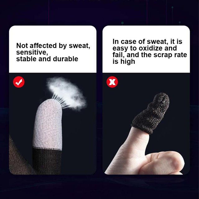 kurtrusly 1 Pair Gaming Fingertip Gloves Mitten Sweat Proof Elastic Breathable Sensitive Fingertips Sleeves Touch Screen Game