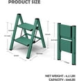 thumbnail image 6 of 2 Step Ladder,Aluminum Lightweight Folding 2 Step Stool with Anti-Slip Wide Pedal,330lbs Capacity Step Ladder for Household,Kitchen,Office - Green, 6 of 16