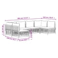 thumbnail image 2 of vidaXL 6 Piece Patio Lounge Set with Cushions Anthracite Poly Rattan, 2 of 7