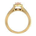 thumbnail image 3 of Wedding Ring Set for Women 14K Gold Pear Pink Morganite Criss Cross Halo Diamond Ring (I,I1), 3 of 5