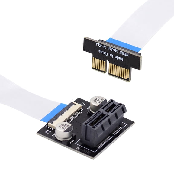 Chenyang Low Profile PCI-E Express 1X Slot Riser Card Extender Extension Ribbon Flex Relocate Cable 10cm 90 Degree Angled