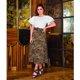 thumbnail image 1 of 192-65 Falda dama midi tableada leopardo Cklass 192-65, 1 of 2