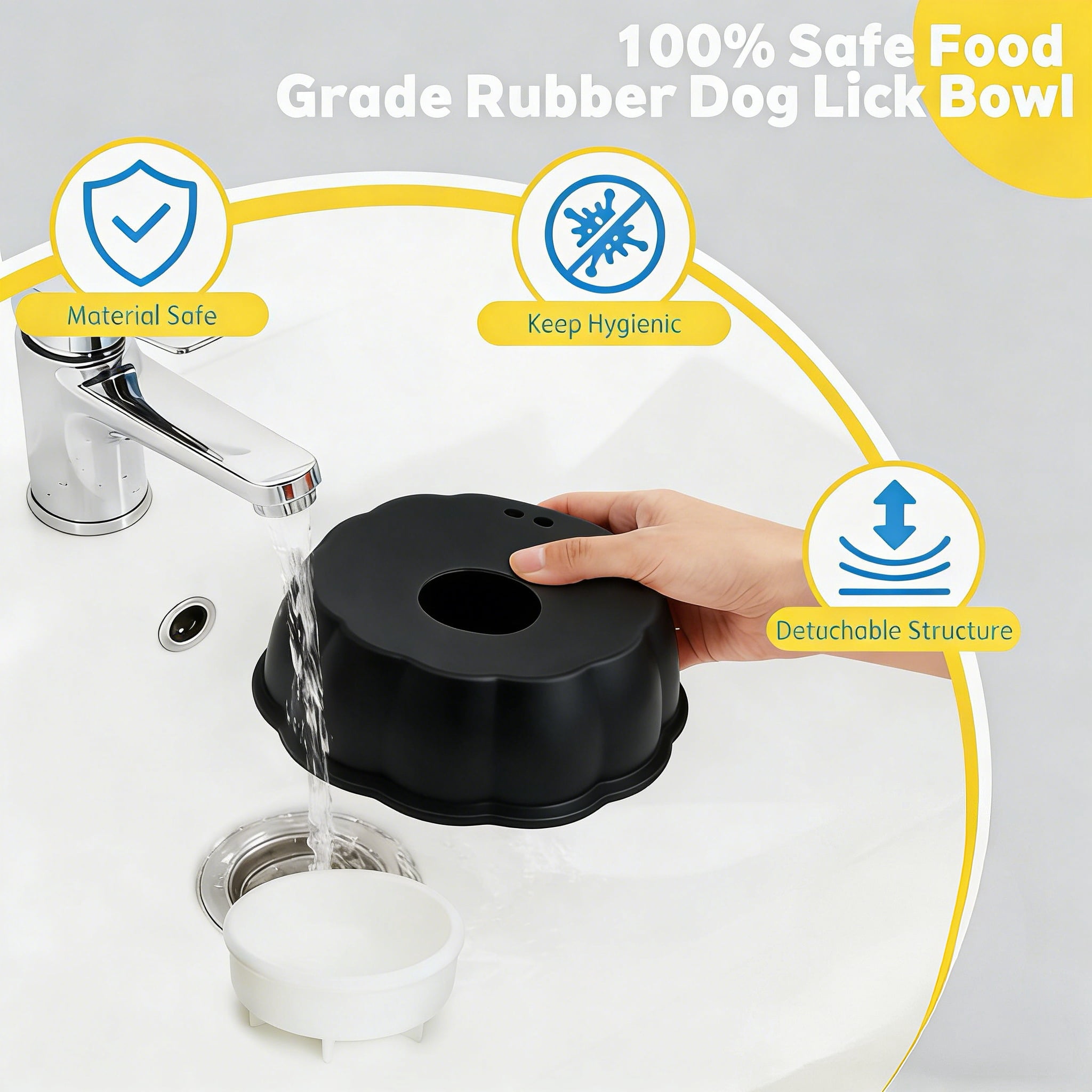 Dog Slow Feeder, Wet Food Liquid Treat Bowl, Anti-Slip Stable Bone Broth Dog Lick Bowl for All Breeds