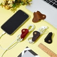 thumbnail image 5 of 4 Pcs Cord Organizer Cord Keeper Earbud Holder Headphone Cable Straps Wire Organizer Earphones Winder Cowhide Leather Cable Management Storage Straps for Electronics Earbuds USB diy, 5 of 7
