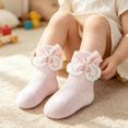 thumbnail image 5 of Miaouyo Toddler Baby Girl Crew Socks Soft Breathable Lace Ruffle Bow Princess Socks, 5 of 7