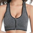 thumbnail image 2 of Womens Front Zip Yoga Cami Push Up Vest Support Tops Wireless Padded Sports Bra, 2 of 2