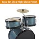 thumbnail image 5 of Kojooin AD-300 Batería para Niños, Batería Junior, Batería para Instrumentos Musicales, Batería Juvenil Completa de 16 Pulgadas con Batería de Bajo, Tambor, Tambor, Altavoz, Batería y Pedal de Batería, 5 of 7