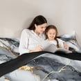 thumbnail image 5 of Manfei Marble Texture Road Queen Comforter Set,Gray Gold Black Bedding Sets,Modern Fluid Art Bedding Comforter Set For Girl,Microfiber Room Decoration Reversible,3pcs, 5 of 8
