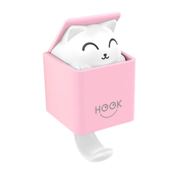 Perchero de Pared Yuarrent con Ganchos ABS para Ropa y Gatos Rosa