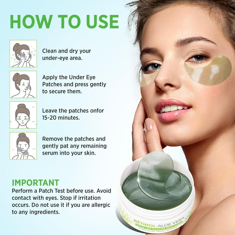 Velamo Advanced Under Eye Patches: Aloe Vera Under Eye Mask for Dark Circles - Retinol Eye Patches for Wrinkles and Puffiness - Under Eye Bags Dark