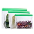 thumbnail image 2 of 8 Pieces Reusable Food Storage Bags,PEVA Leakproof Flat Freezer Bags for Kitchen,Reusable Snack Bags for Meat Fruit Vegetables Sandwiches, 2 of 7