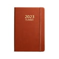 thumbnail image 3 of 2023 Daily Weekly Agenda Planner, Diary Journal Thick Paper Goals Habits Schedules Track PU Cover A5 Notebook Planner, for Family Supplies Brown, 3 of 10