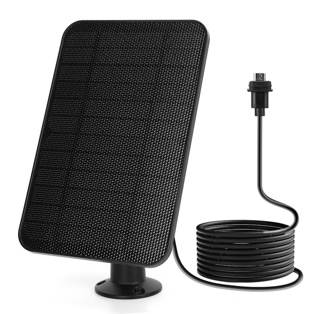 Cargador Batería Solar Panel 4W Micro USB Con Enchufe Goma para Blink XT/XT2/Outdoor Camera (3ra Gen)
