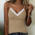 thumbnail image 6 of Yourumao Womens Camisole Tops with Built in Bra V Neck Lace Trim Camis Slim Fit Adjustable Spaghetti Strap Tank Top for Summer Casual Wear, 6 of 7