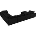 thumbnail image 5 of Maklaine Contemporary Black Linen Fabric Deluxe Modular Sectional Sofa, 5 of 7