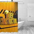 thumbnail image 3 of XMXY Under Construction Long Shower Curtains, Waterproof Weighted Thick Bathroom Curtain with 12 Plastic Hook, 72x72 Inch, 3 of 8