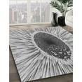 thumbnail image 3 of Ahgly Company Machine Washable Indoor Round Transitional Platinum Silver Gray Area Rugs, 7' Round, 3 of 7