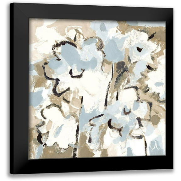Athas, Vas 12x12 Black Modern Framed Museum Art Print Titled - Light Blue Floral