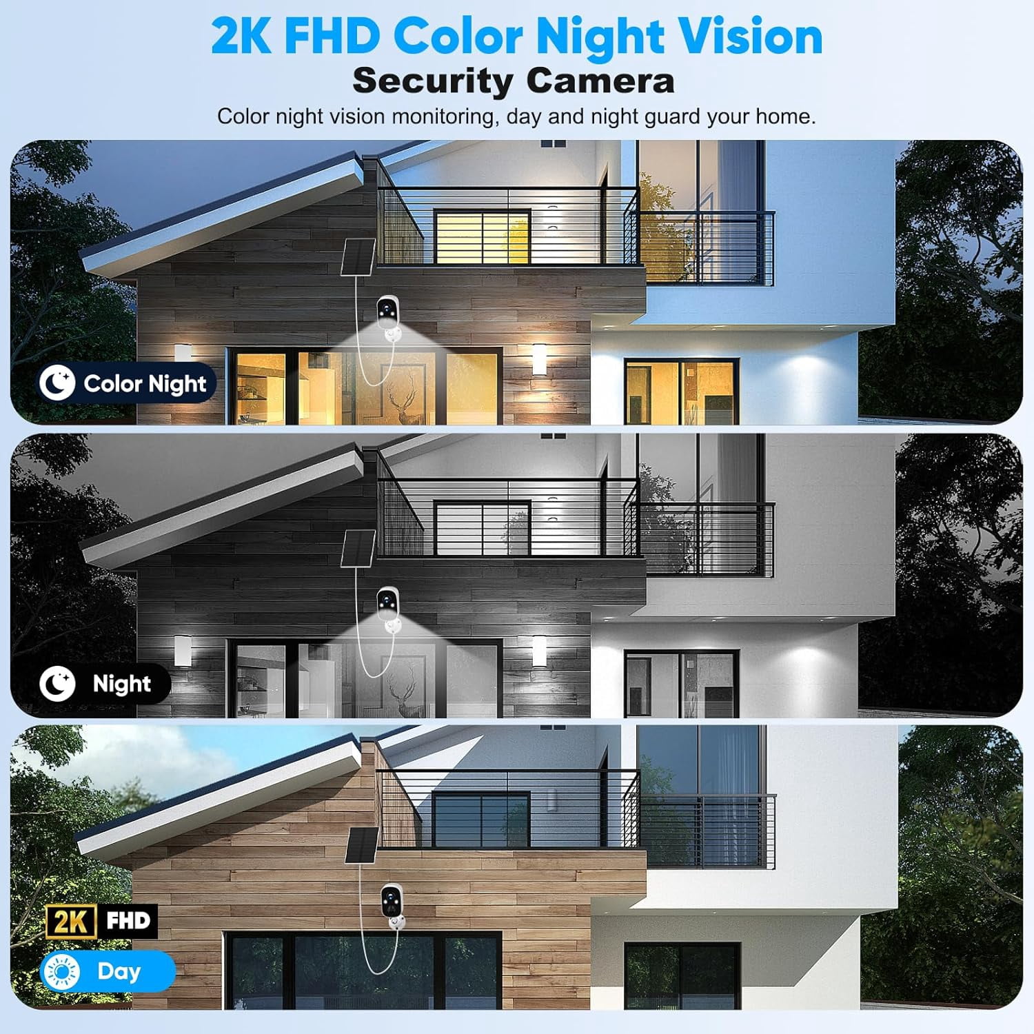 Wireless Cameras for Home/Outdoor Security, Battery Powered 1080p HD Wifi Security Outdoor with Spotlight, AI Motion Detection, Siren, Color Night Vision, 2-Way Talk, Cloud Storage,White