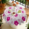 thumbnail image 4 of Round Tablecloth 60 Inch Wrinkle Free Table Cover with Daisy Floral for Kitchen Dining, 4 of 5