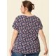 thumbnail image 4 of BluDe GaEstampado Floral ManAcampanaOjo De CerraduTalGrande PaMujer PúrpuAzul Marino 3XL, 4 of 5