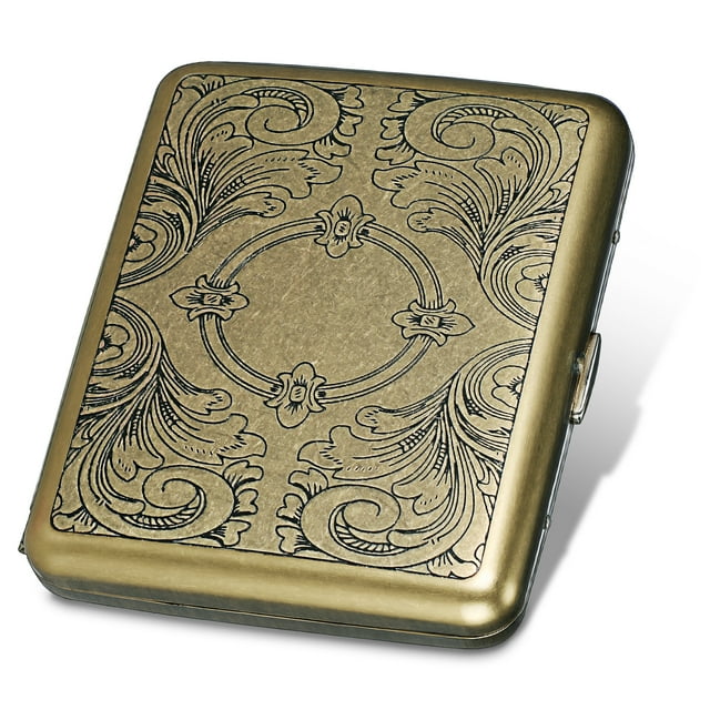 Pitillera de acero inoxidable, estuche portátil para cigarrillos, caja de cigarrillos de estilo vintage
