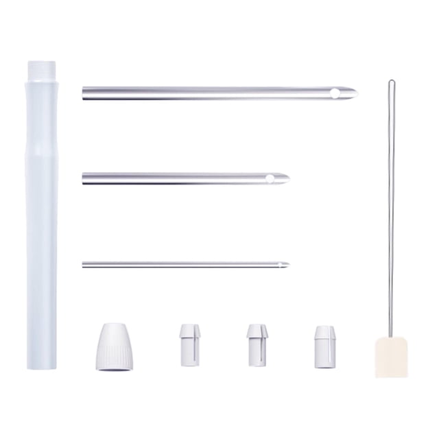 yuksok Punch Needle Set Tool Cross Stitch Tools Beginner- 5mm 3.5mm 2mm Needle Threader Light Grey