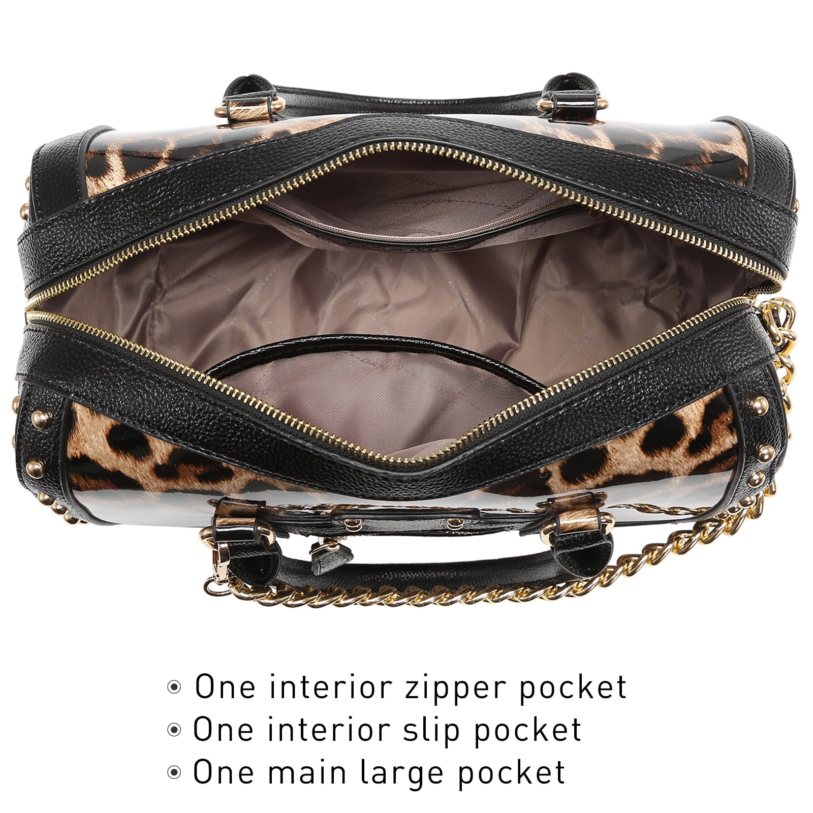 Shiny Patent Faux Leather Handbags Barrel Top Handle Satchel Bag Shoulder Bag for Women