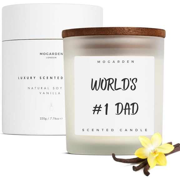 Cadeaux pour Papa, Cadeaux pour Papa, Cadeau Fête des Pères, Bougie Fête des Pères, Bougie Parfumée Vanille de Luxe Soja 220g