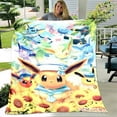 thumbnail image 2 of Cartoon Pokemon Pikachu Flannel Blanket Children Adult Gift Bedding Bedspread Sofa Spring and Autumn Warm Blanket Home Decor, 2 of 5