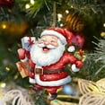 thumbnail image 5 of MXTPOV Red Christmas Decorations Hanging for Christmas Tree, Acrylic Santa Claus Ornaments for Backpack Home Decor, Flat Christmas Tree Decorations, 5 of 6