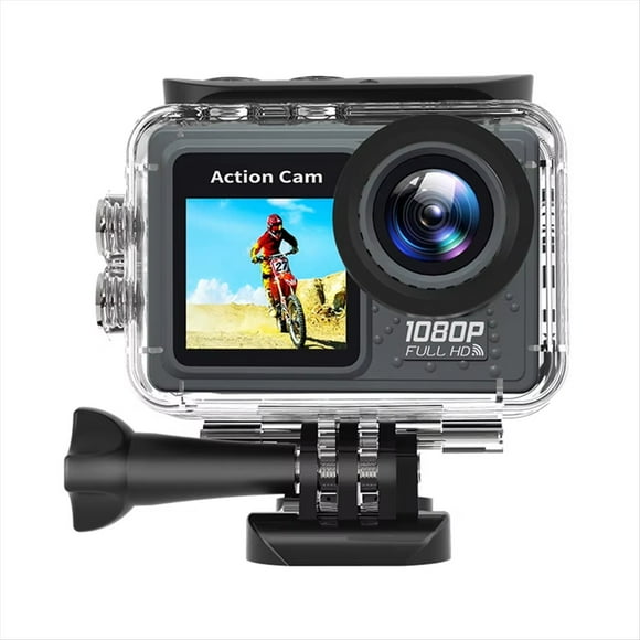 Cámara de Acción WiFi, Resistente Al Agua Hasta 30 M, Videocámara Deportiva con Gran Angular de 120° y Kit de Accesorios.
