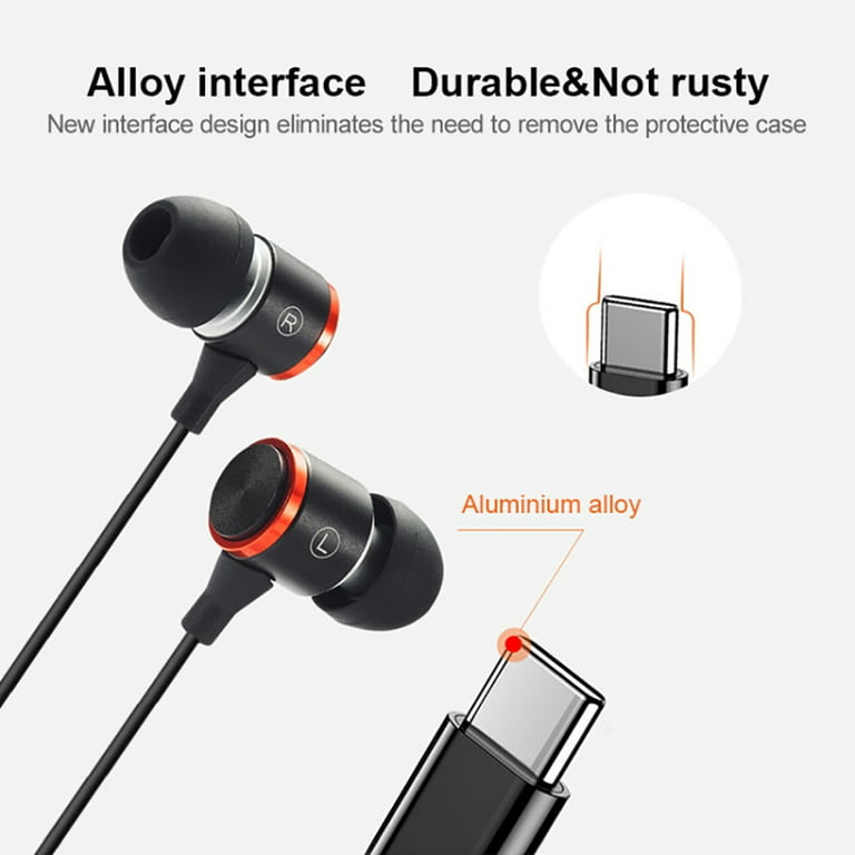 WILLED USB C Headphone for Samsung S23 S22 S21 S20 A53 A54 Wired Earbuds  in-Ear Type C Earphone with Microphone Volume Control Bass Stereo Noise  Canceling Galaxy Flip Pixel 6 6a 7a