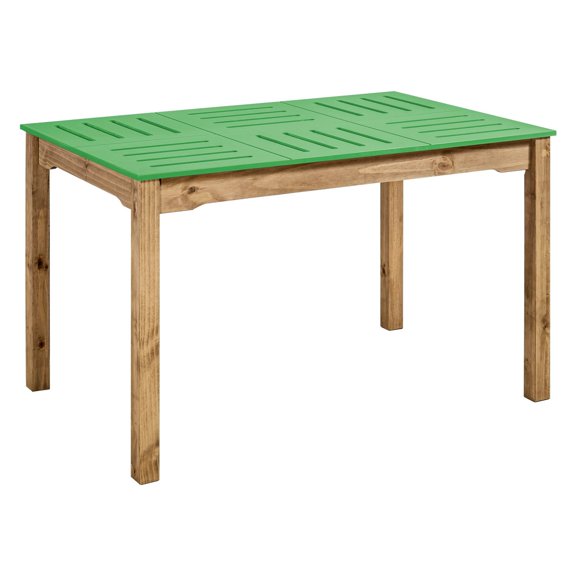 Mid- Century Modern Stillwell 47.25" Rectangular Table in Green and Natural Wood
